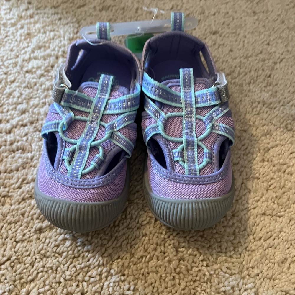 OshKosh B'gosh Lavender and Aqua Kids tennis Shoe sandals - Picture 3 of 5
